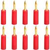 10/40PCS 4mm Gold Plated Speaker Banana Connector Horn Speakers Banana for Audio Video Speaker Cable Adapter(10 Red) view 2