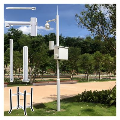 6 8 10 11 13 14 16 20ft Overlength Security Camera Pole, Surveillance Camera Pole for CCTV/IP/PTZ/Dome, Security Camera Pole Mount 2 3 Sections(Light Coffee,118.1in/300cm)