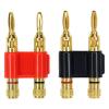 8PCS Double Row 4mm Banana Connector Gold Plated Speaker Adapter Two-Position Audio Cross(Red 8Pcs) view 1