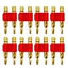 8PCS Double Row 4mm Banana Connector Gold Plated Speaker Adapter Two-Position Audio Cross(Red 8Pcs) view 2