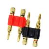 8PCS Double Row 4mm Banana Connector Gold Plated Speaker Adapter Two-Position Audio Cross(Red 8Pcs) view 3