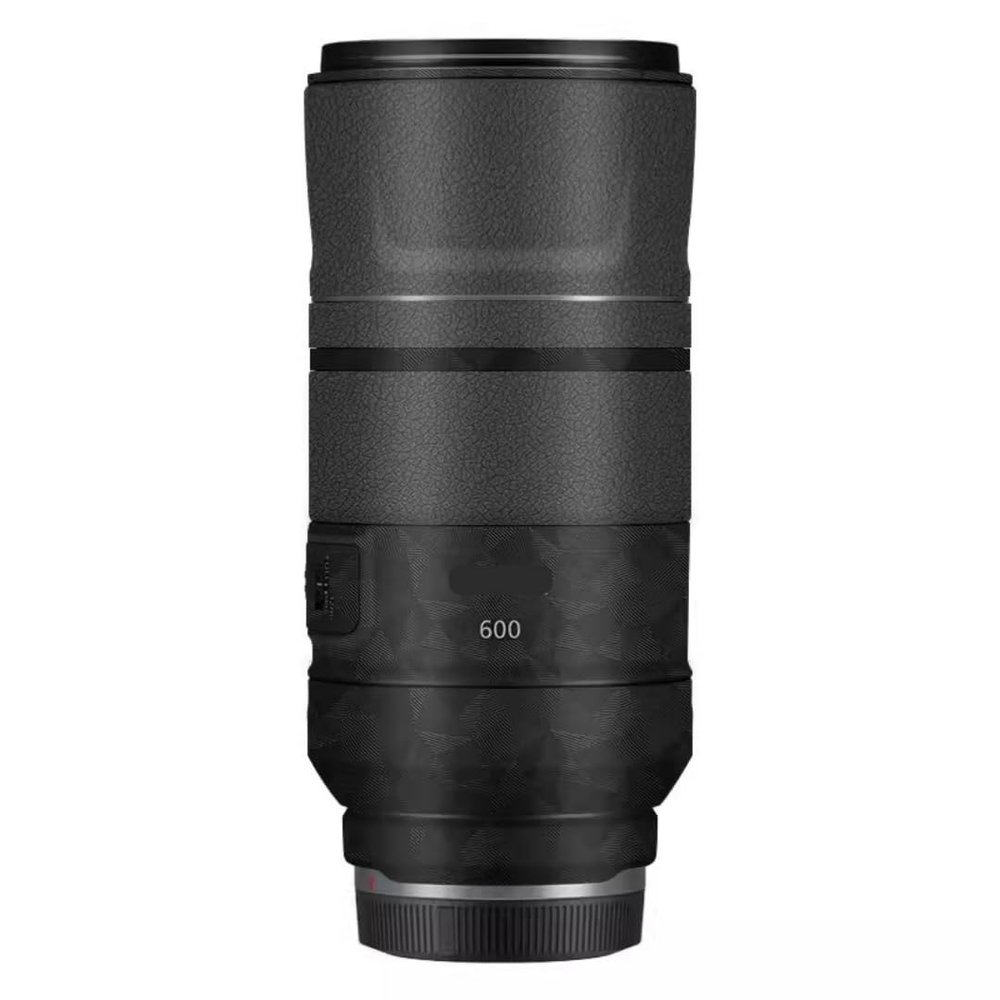600 11 Lens Skin Vinyl Wrap Film Camera Protective Sticker for Canon RF 600mm F11 Photography Accessories(Triangle Black+Leather Black)