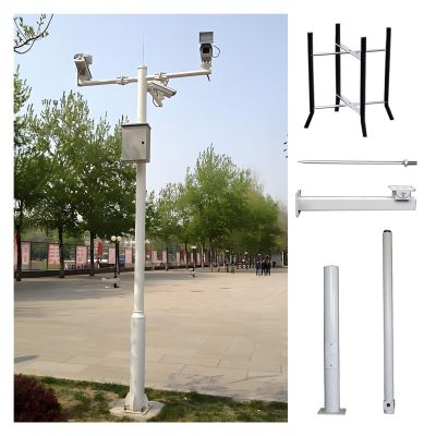 6.6 8.2 9.8 11.5 13.1 14.8 16.4 19.7ft Tall White Floor Holder Stand Mount for Security Camera, Floor Security Camera Holder Easy Assembly & Detachable(B,157 1/2 in(400cm))