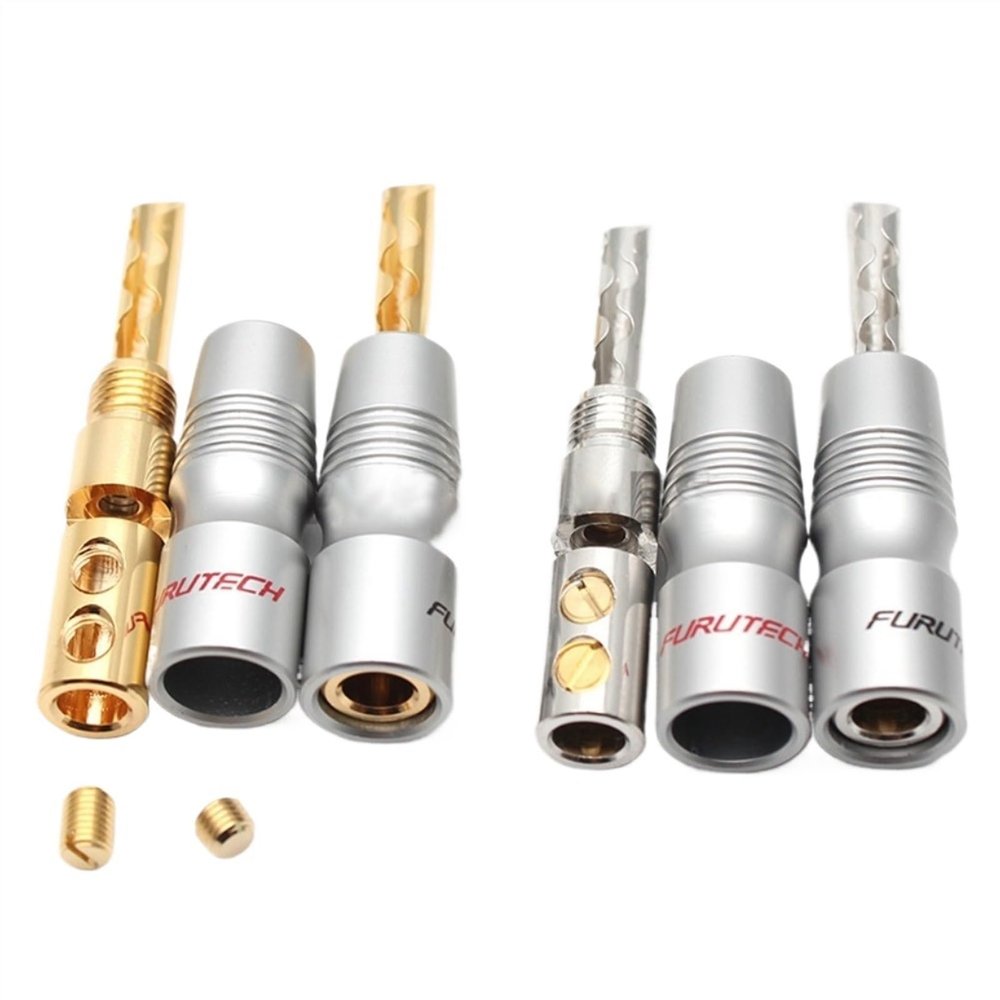 4pcs FP-200B(G) Speaker Cable Rhodium Plated Banana Connector(GS-200B R)