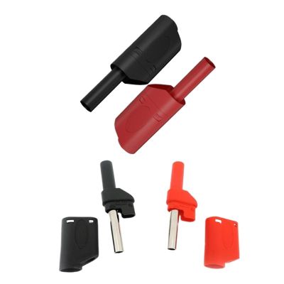 1/5pcs Red/Black Insulated 4mm Male Stackable Banana Male Connector red Black(1red 1 Black,5pcs)
