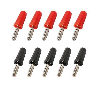 10Pcs/lot Short 4mm Banana Male Connector Red Black Plastic Housing Bananas Connectors(5 Red 5 Black)