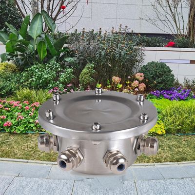 Llpsmeng Underwater Waterproof Connection Box - IP68 Sealed 304 Stainless Steel Outdoor Light Junction Box, Swimming Pool Fountain Light Transition Head, for Underwater Lights(1 in 1 Out)