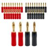 10PCS 4mm Gold Plated Speaker Banana Horn Non-Slip Shell Speakers Banana Connector for Audio Video Speaker Cable Adapter(10 Black) view 1