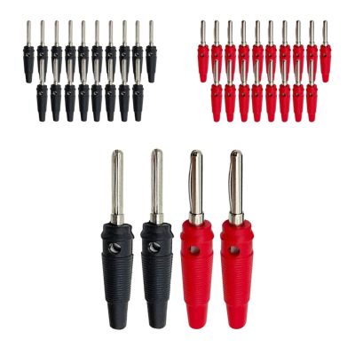 20Pcs 4mm Banana Connector High Current Insulated Shrouded Stackable Speaker Screw Cable Adapter(10 Red 10 Black)