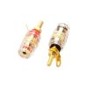 2 pcs Speaker Terminal Connector Binding Post Amplifier Pure Cupper Gold-Plated Banana Socket Small Size(1 Set (2 Pieces),A 1 Black and 1 Red) view 1