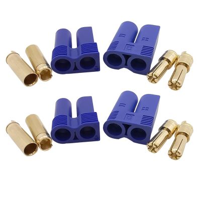 4Pcs EC5 Banana Bullet Bananas Male Female Connector with Blue Housing Shell(4 Female)