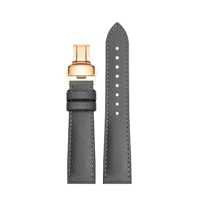 Cowhide Fluoro Rubber Watchband For Omega Watch Straps Are Made Of Genuine Leather For IWC(Dark grey r2,22mm)