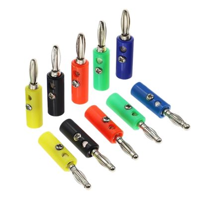 10PCS Audio Speaker Screw Banana Gold Plate Plugs Connectors 4MM Black Red(Lantern Plug,Blue.)