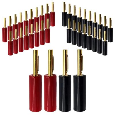 8PCS Gold Plated 4mm Speaker Banana Connector No Welding Horn for Audio Video Cable Adapter(8 Red)