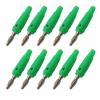10Pcs 4mm Banana Side Stackable Connector Red Green Blue Yellow Black 4mm Banana Plugs Cable Wire Connectors(10 Green) view 2