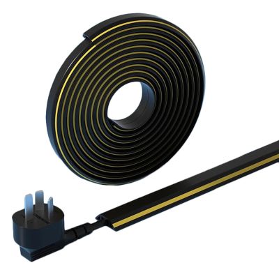 Wire Cable Hider for Floor,Cord Cover Raceway Kit Channel Flexible Wires Management Concealer