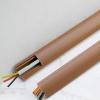 2 Pcs Cable Concealer Floor,Hide Wires Along Wall/Cables Cords or Wires - Protect from Trips and Falls(Brown Holds 5 Wires,L 2m/6.5ft) view 1