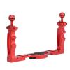 Dual Handheld Diving Flashlight Bracket STABILIZER for Underwater Photography Black (Red) view 2