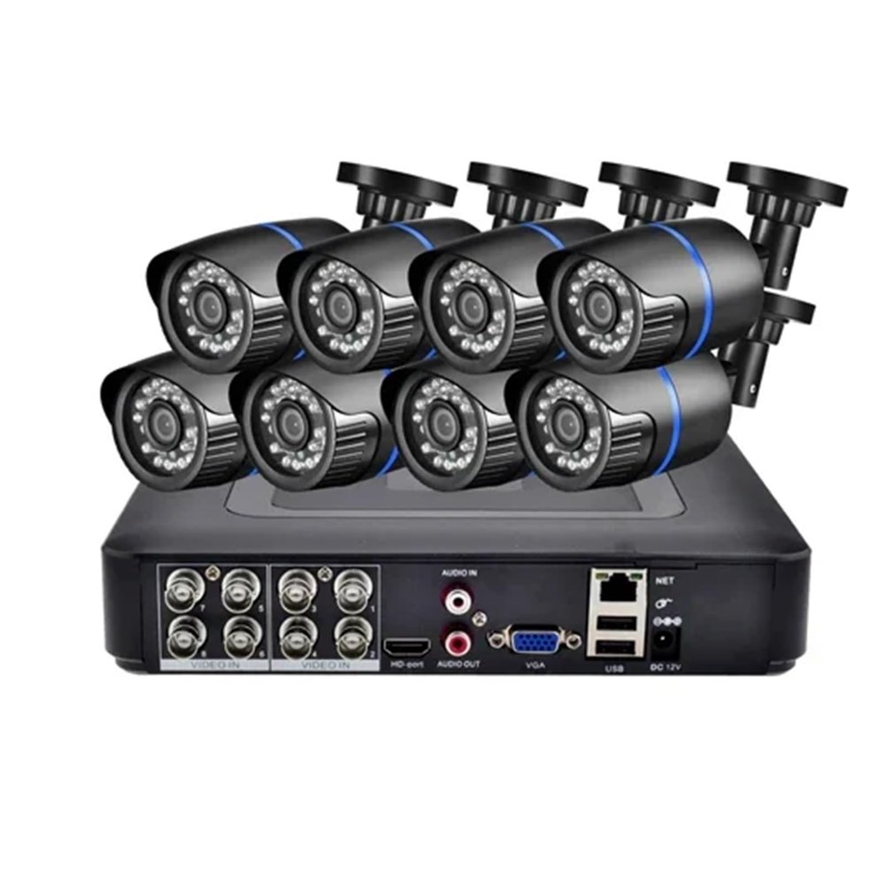 H.265X 8CH 5MP Video AHD Camera System 2/4/6/8 PCS Outdoor AI Motion Detection HD 5.0MP AHD Cameras Home Security Kit(2T,8PCS 1080P Cam)