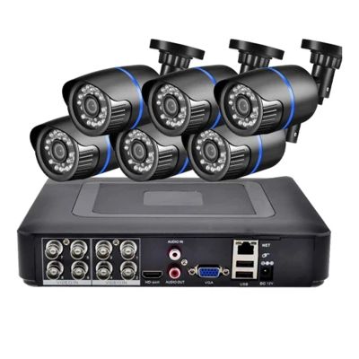 JUCFRDNJ H.265X 8CH 5MP Video AHD Camera System 2/4/6/8 PCS Outdoor AI Motion Detection HD 5.0MP AHD Cameras Home Security Kit(1T,6PCS 5MP Cam)