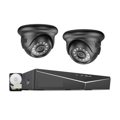 JUCFRDNJ 1080P Surveillance Camera System 8CH DVR Outdoor Night Vision Alarm Email IP66 CCTV Security Protection Kit Remote Monitor(2PCS 2TB)
