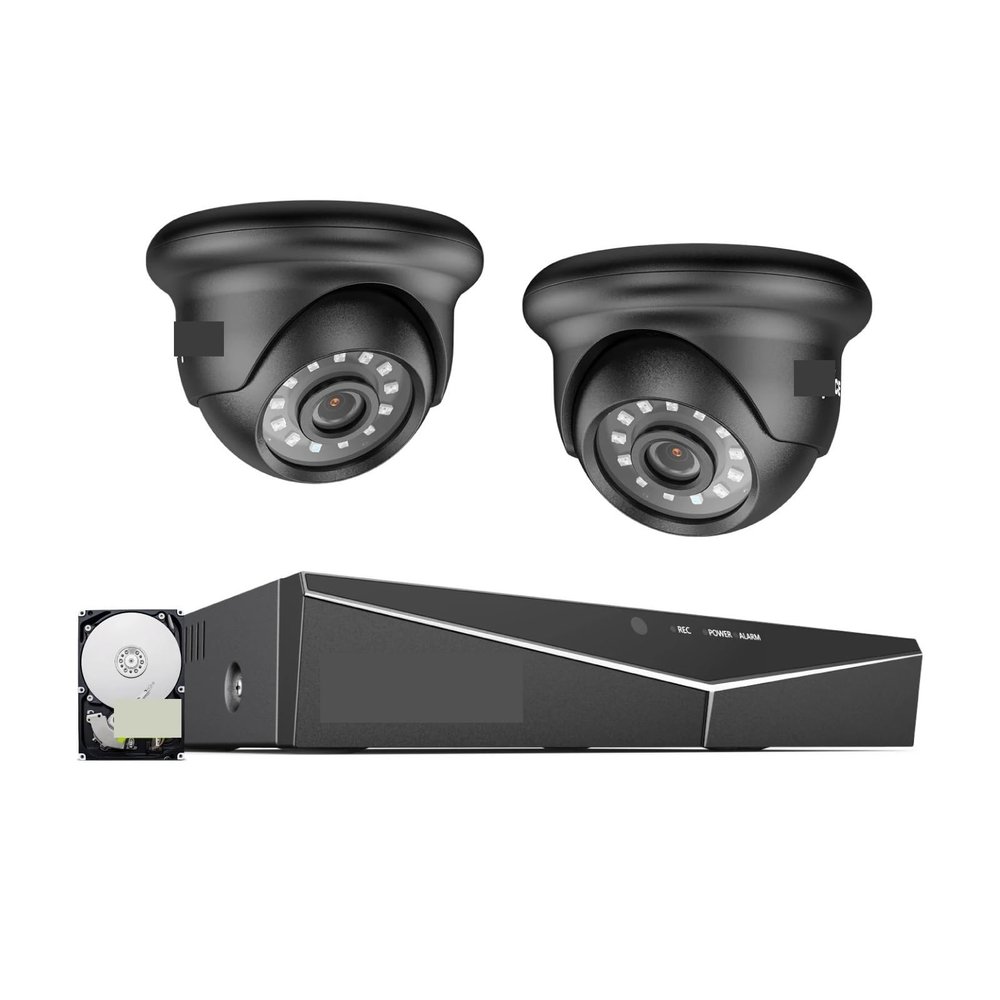 JUCFRDNJ 1080P Surveillance Camera System 8CH DVR Outdoor Night Vision Alarm Email IP66 CCTV Security Protection Kit Remote Monitor(2PCS 2TB)
