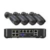 JUCFRDNJ 8MP Home Video Surveillance Set 48V POE CCTV Motion Detection AI Security Camera System Kit NVR Audio Outdoor Night Visi(None,8CH NVR and 4 Camera) view 1