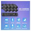 JUCFRDNJ 8MP Home Video Surveillance Set 48V POE CCTV Motion Detection AI Security Camera System Kit NVR Audio Outdoor Night Visi(None,8CH NVR and 4 Camera) view 3