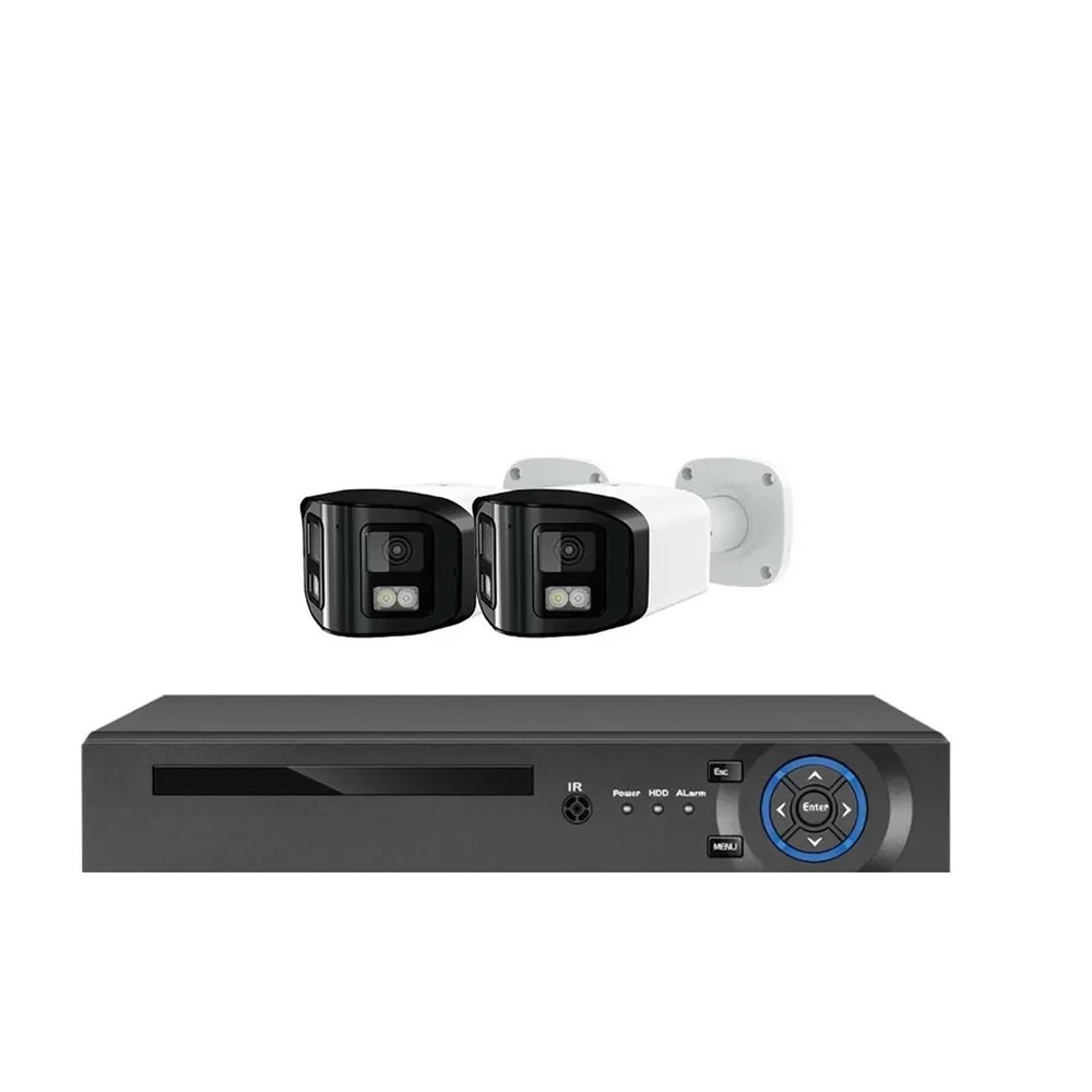 JUCFRDNJ 4K 8MP Dual Lens POE Security Camera System 8CH POE NVR Kit 180 Panoramic Camera CCTV Video Surveillance System Kit 4CH(None,10CH NVR 2CAMERA_EU Plug)