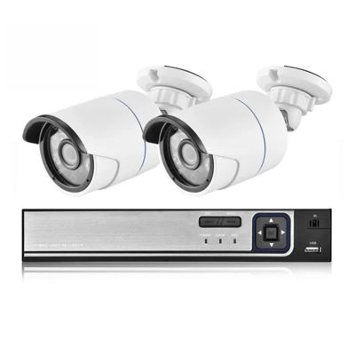 JUCFRDNJ H.265+ 8CH 5MP HD POE NVR Kit CCTV Security System AI Audio Face Detect IP Camera Outdoor 2592X1944 P2P Video Surveillance Set(None,8CH NVR and 2 Camera_US Plug)