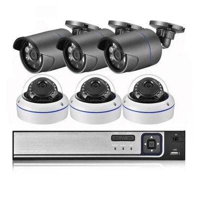 JUCFRDNJ H.265 8CH 3MP POE NVR Kit Audio Sound CCTV System 3.0MP Dome Security IP Camera P2P Indoor Outdoor Video Surveillance Set(None,8CH NVR and 6 Camera_US Plug)