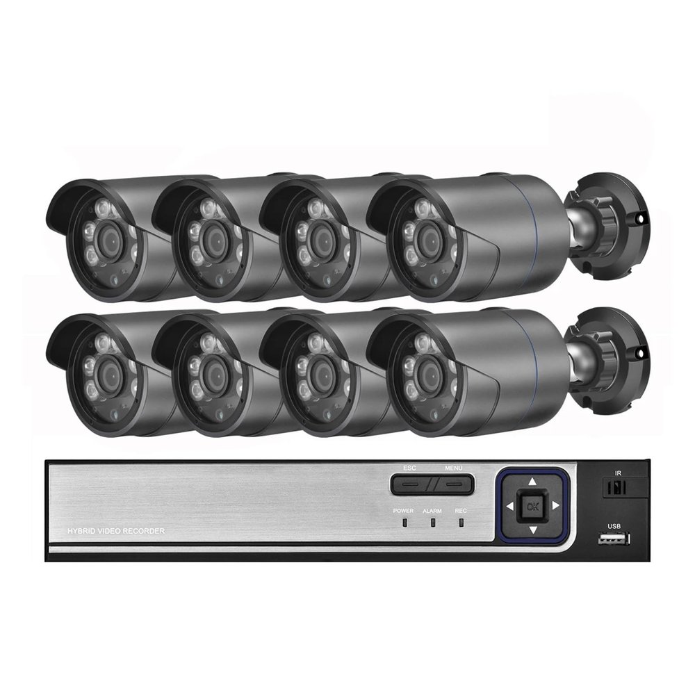 JUCFRDNJ 4CH 8CH POE Video Security System 4MP 5MP Audio Outdoor Weatherproof Night Vision IP Camera Street Surveillance CCTV Kit(None,4CH NVR and 2PCS 5MP)