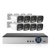 JUCFRDNJ 10CH 8MP HD Video Surveillance POE IP Camera Full-Color Night Vision Security Outdoor Smart 4K CCTV NVR 2-Way Audio System Kit(1T,10CH NVR 8PCS CAM_UK Plug) view 1