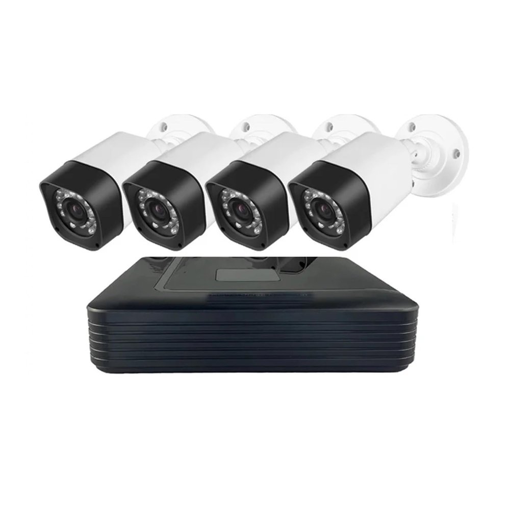 4CH 2CH DVR Bullet Video Surveillance Camera CCTV Camera Waterproof Outdoor Indoor IR Cut Night Vision AHD 2MP H.265(None,4CH and 4CAMERA 2MP_EU Plug)