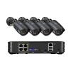 JUCFRDNJ 8MP Home Video Surveillance Set 48V POE CCTV Motion Detection AI Security Camera System Kit NVR Audio Outdoor Night Visi(1T,4CH NVR and 4 Camera) view 1