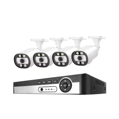 JUCFRDNJ 8CH 5MP POE CCTV Camera System Security Protection Smart AI Face Detect 2-Way Audio Video Surveillance Camera Kit Outdoo(4T,8CH NVR 4 Cameras)