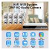 JUCFRDNJ 3MP 8CH PTZ Security Camera System 2304 * 1296 POE NVR Kit CCTV Outdoor Metal White H.265X Video Surveillance IP Camera Set(2T,8CH NVR and 6Cameras) view 2