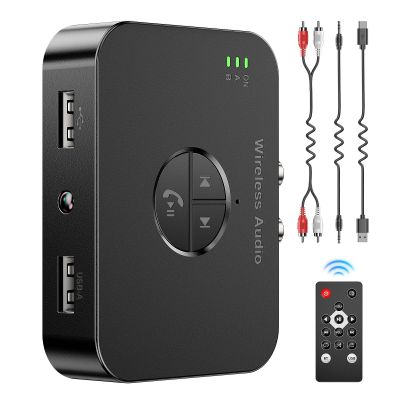 Rylithon Bluetooth 6.0 Receiver,for Home Stereo AUX Adapter,for Old Wired Speakers/USB Flash Home Audio Music Streaming Stereo System,Dual USB,Dual Link,Changing,Low Latency and HD Audio
