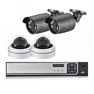JUCFRDNJ H.265 8CH 3MP POE NVR Kit Audio Sound CCTV System 3.0MP Dome Security IP Camera P2P Indoor Outdoor Video Surveillance Set(1T,8CH NVR and 4 Camera_US Plug)