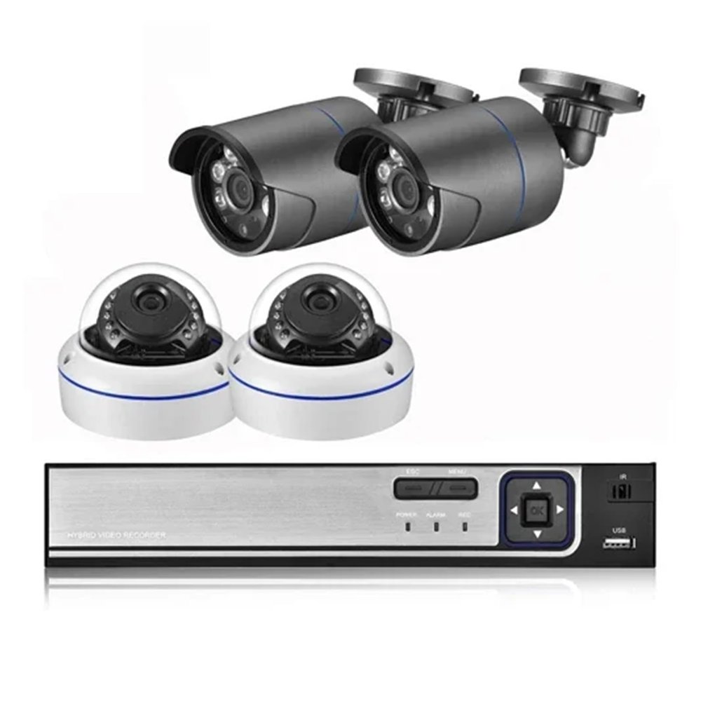 JUCFRDNJ H.265 8CH 3MP POE NVR Kit Audio Sound CCTV System 3.0MP Dome Security IP Camera P2P Indoor Outdoor Video Surveillance Set(1T,8CH NVR and 4 Camera_US Plug)