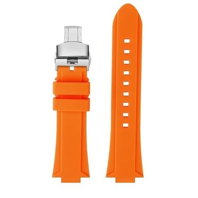 1416mm Convex interface silicone Watchband fit for CASIO G-Shock GST-B400/GST-B200(Orange SK,GST-B400)