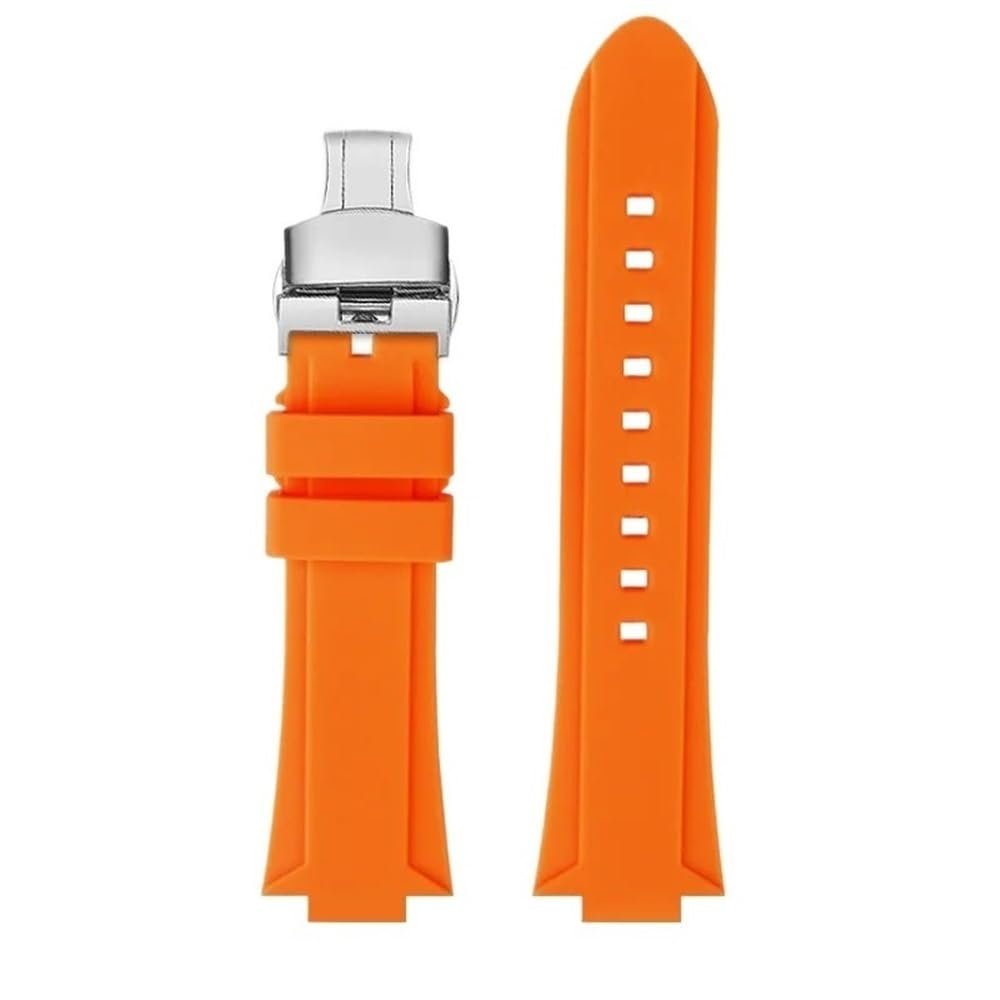 1416mm Convex interface silicone Watchband fit for CASIO G-Shock GST-B400/GST-B200(Orange SK,GST-B400)