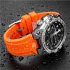 1416mm Convex interface silicone Watchband fit for CASIO G-Shock GST-B400/GST-B200(Orange SK,GST-B400) view 3