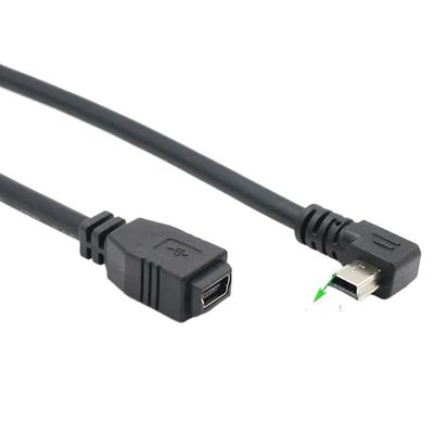 90 Degree Angle Elbow USB Type A USB Female to B 5 Pin Male Cable Adapter Connector Data Cable(Left Angled)