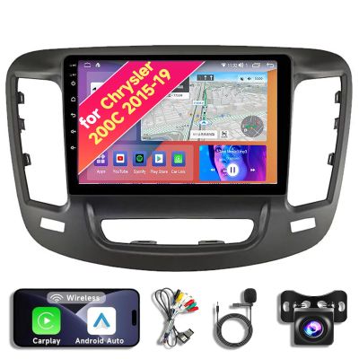 8Core 8+128GB Android 14 Car Radio Stereo for 2015-2019 Chrysler 200 200C - 10.1" QLED Touch Screen, Upgrade Dash Kit with CarPlay & Android Auto, GPS Navigation, SWC Support, Bluetooth 5.0, WiFi,