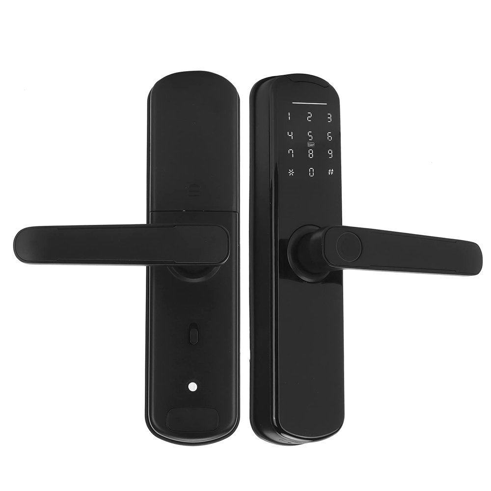 AOWINHIT Smart Lock Fingerprint Security Entry Black for Office Aluminium Alloy for Office Dormitory