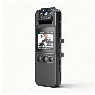 QWUUYEC 1080P Body Camera with Audio, Video Recording, 180 Rotatable Lens, IR Night, One-Key Alarm - Portable Wearable Mini Webcam, Hands- for Law Enforcement