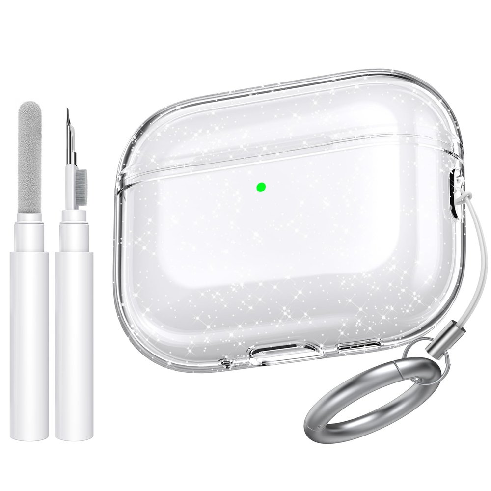 AhaStyle Clear Airpods Pro 3 Case Cover 2025 [Anti-Yellowing] Soft TPU Protective Skin for Apple AirPods Pro 3rd Generation Case with Cleaner Kit Support USB-C Charging Case and Wireless Charging