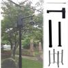 6-20FT Adjustable Solar Camera Pole,Outdoor Security Post with Mounting Bracket & Lightning Protection,Pole for Surveillance Camera Ground Mount(1,350cm/137.8in) view 1