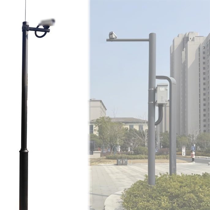 6FT to 20FT Security Camera Pole,Camera Mounting Bracket Pole, Post Stand for School Backyard Porch Patio Walkway(78.7in/200cm)